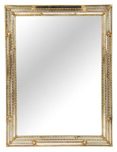 A large rectangular giltwood mirror