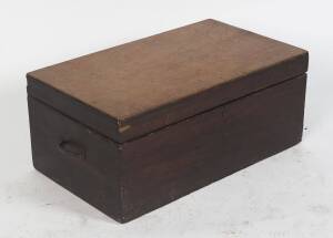 A Australian cedar lined pine blanket box, 19th Century. 32cm high, 76cm wide, 45cm deep.