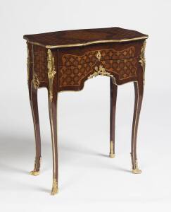 A French Louis XV style occasional table with ormolu mounts, 20th Century. 81cm high, 58cm wide, 35cm deep.