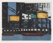 GEOFFREY BROWN (1926-2014), Construction Site & Tower Bridge, coloured etchings Nos 18 of 50, signed and dated '60, 40 x 50 cm