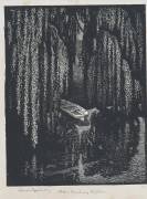 LIONEL ARTHUR LINDSAY (1874-1961): Hawksbury Willows, woodblock ed. 50, signed, titled and editioned to margin, 10 x 7.5 cm