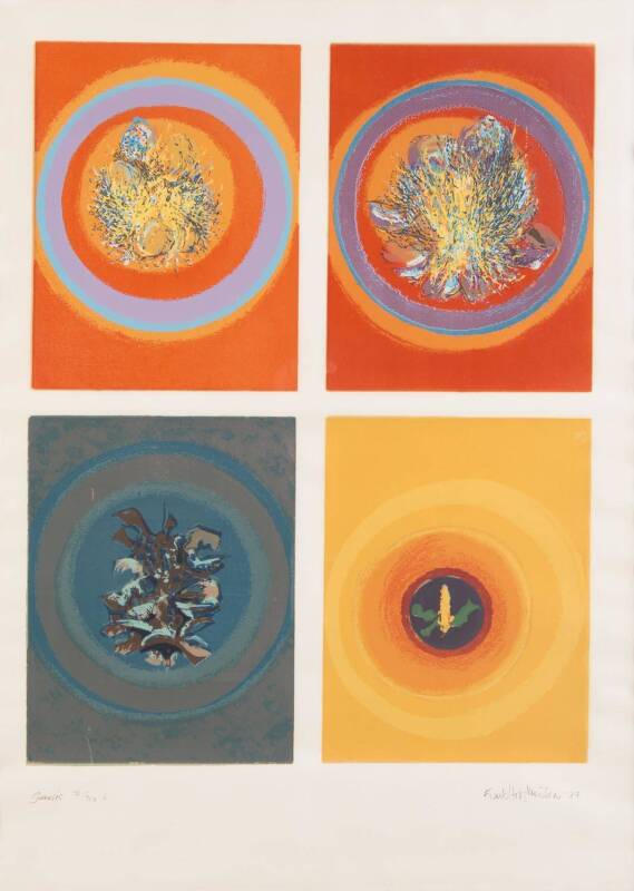 FRANK HODGKINSON (1919-2001), Genesis, lithographs Nos 3 of 100 a&b, signed and dated '72, 104 x 74 cm