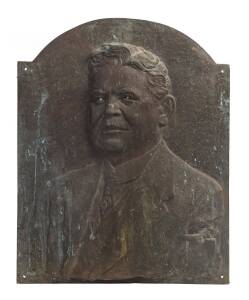 PAUL MONTFORD: Bronze portrait plaque, signed and dates 1931, 55 x 69cm. 