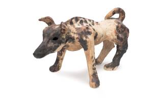 TREVOR DUNBAR (ACTIVE 21ST CENTURY): Dogs 2004, collection of 6 earthenware sculptures, 37 cm (tallest height), PROVENANCE: Chapman Gallery, 8-29 October 2004, The Estate of Alan Boxer 