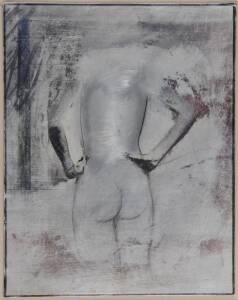 ARTIST UNKNOWN: Figure Study, drawing on zinc etching plate, 