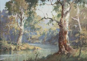 JOHN ALLCOTT (1931-1986), National Park, NSW, watercolour on board, signed lower right, 26 x 37.5 cm 