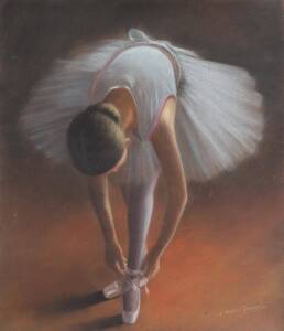 ARNO ROGER-GENERSH (BORN 1929), Ballerina, pastel on paper, signed lower right, 54.5 x 48 cm