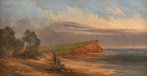 THOMAS CLARK (C.1814-1883) Red Bluff, Elwood c.1860, oil on canvas signed lower left: T Clarke; 45.5 x 90 cm.