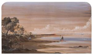 ARTIST UNKNOWN (POSSIBLY THOMAS CLARK) Red Bluff, Elwood, watercolour and gouache; 30 x 52 cm.  