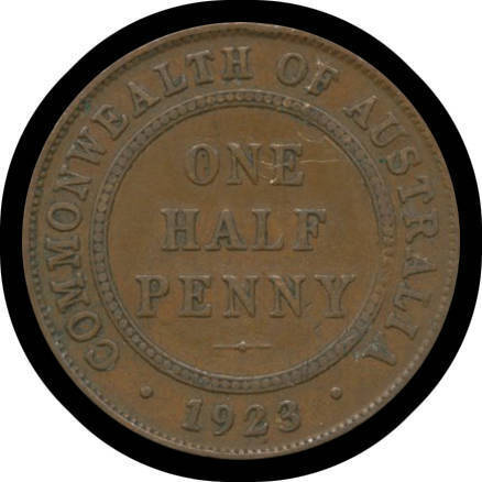 HALF PENNY: 1923 Half Penny, key date, couple of scratches, aVF.