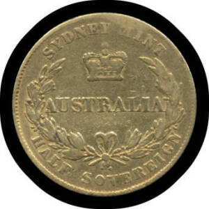 HALF-SOVEREIGN: 1856 Sydney Mint Type One, McDonald #003a, Fine.