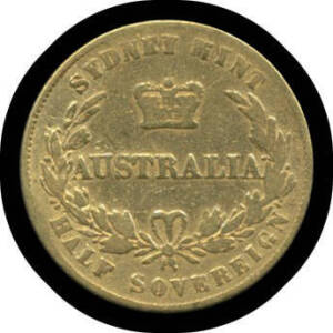 HALF-SOVEREIGN: 1858 Sydney Mint Type Two, McDonald #005, Fine.