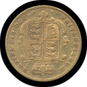 HALF-SOVEREIGN: 1871S Young Head with Shield Reverse, Fine.