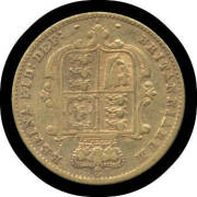 HALF-SOVEREIGN: 1871S Young Head with Shield Reverse, Fine.