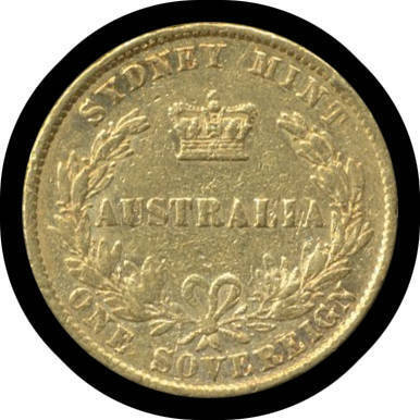 SOVEREIGN: 1859 Sydney Mint, Fine.