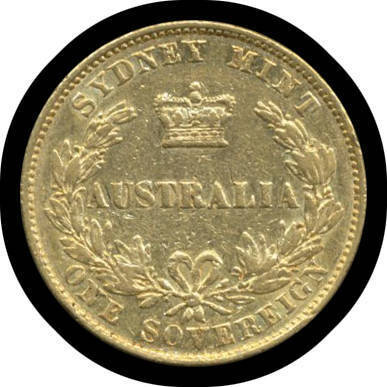 SOVEREIGN: 1863 Sydney Mint, Fine.