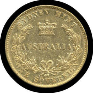 SOVEREIGN: 1863 Sydney Mint, Fine.