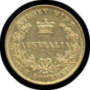 SOVEREIGN: 1863 Sydney Mint, Fine.