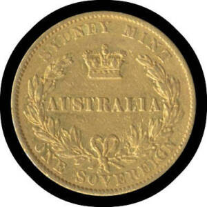 SOVEREIGN: 1863 Sydney Mint, Fine.