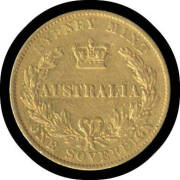 SOVEREIGN: 1863 Sydney Mint, Fine.