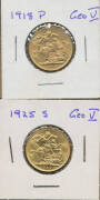 SOVEREIGN: 1918P and 1925S KGV, aUnc. (2)