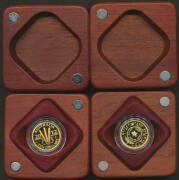 TEN DOLLARS: 2012 Wheat Sheaf Dollar and 2013 Holey Dollar gold proofs 1/10th oz (99.99%) in boxes. (2)