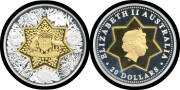 TWENTY DOLLARS: 2001 $20 Centenary of Federation Floral Emblems Bi-Metal Coin, 0.285oz gold 0.346oz silver.