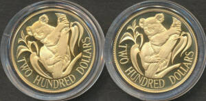 TWO HUNDRED DOLLARS: $200 Gold Proof 1980 x2 in cases. (2)