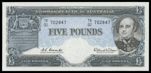 FIVE POUNDS: 1960-66 £5 Coombs/Wilson Reserve Bank McDonald #72, Unc, Cat $1000.