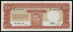 TEN POUNDS: 1949-52 £10 Coombs/Watt McDonald #83, cleaned Fine & aEF. (2)