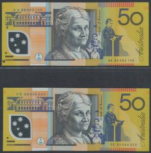 1999 $50 and $100 First and Last Prefix McDonald Cat $1375, Unc. (4)