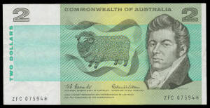 TWO DOLLARS: 1966 $2 Coombs/Wilson Star Note 'ZFC 07594 * ' McDonald #121s, 1mm tear gVF.