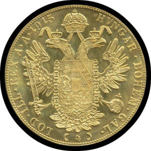 AUSTRIA: Gold 1915 Franz Joseph 4 ducat, Unc.