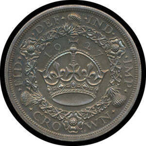 GREAT BRITAIN: Crowns QV 1889 EF, KGV 1927 Proof with gunmetal toning and 1935 Silver Jubilee EF. (3)