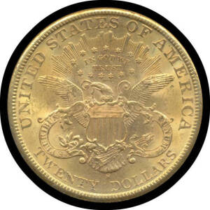 UNITES STATES OF AMERICA: 1898S $20 Gold Liberty Double Eagle, San Fransisco mint, aUnc.