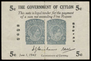 CEYLON: KGVI selection including 1942 5c Pick #42b Rouletted type gVF, 10c x6 #43a , 25c various to 1949 (5), 1941 2r and 1945 5r, condition varied. (15)