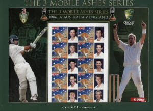 CRICKET: Extensive collection mostly 1980s to mid-2000s with singles, sets, souvenir sheets, Australian Special Event Sheets, First Day and Commemorative covers, Philatelic Numismatic Covers etc. Includes various limited editions and a good range of autog