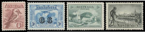 Clean collection complete to 1974 as per Seven Seas hingeless pages - but no Roos or KGV - with some better unmounted material including 6d Engraved Kooka, 1928 M/S, 1931 Kingsford Smith 'OS' Overprints (no certificates), 1934 Hermes, Vic Centenary Perf 1