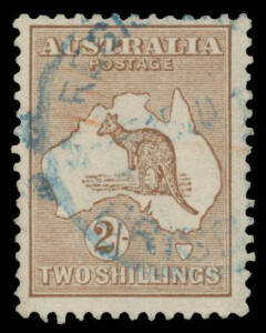 37a 2/- brown with the Watermark Inverted BW #37a, tiny red marks on the face, 'REGISTERED/BRISBANE' cds in blue, Cat $750.