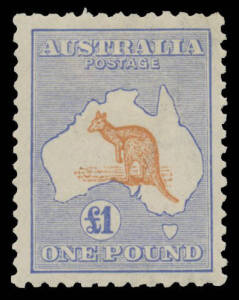 52B £1 chestnut & blue BW #52B, well centred, hinge remainders, Cat $3500.