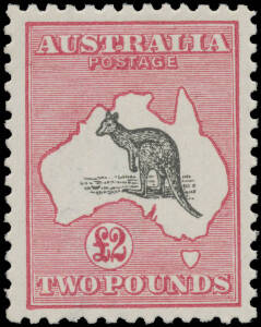 56A £2 black & rose-carmine BW #56A, well centred with strong colours & excellent perfs, unmounted, Cat $17,500. Superb! As fresh as they come. This stamp is as fine as the superb examples sold in the Prestige auctions of 22/4/2006 19/10/2007 and 19/11/20