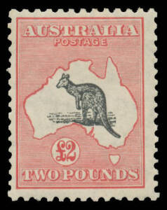 58B £2 grey-black & rose-carmine BW #58B, lightly mounted, Cat $4500.