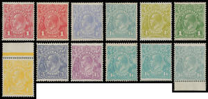 Complete "set" including all major colours, Dies (4½d Die II is CTO with large-part o,g,) & 'OS' Overprints, most are unusually well centred, a couple of very minor blemishes, generally very fine & all but a few are unmounted. Advertised retail $6500+. (7