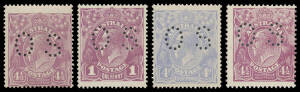 Unmounted mint selection all perf 'OS' including Single Wmk 1d violet, 2d orange, 3d & 4d blue, LMult Wmk 1d green & 1½d brown, No Wmk 1d, SMult Wmk Perf 14 3d & 4½d, Perf 13½x12½ 1½d brown 4½d & 5d, etc, also 'OS' Overprints 4d & 5d, etc, condition a bit