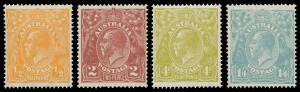 ½d x2 (one with the Watermark Inverted) to 1/4d blue-green including 3d Types A & B, well centred, unmounted, Cat $2350. (10)