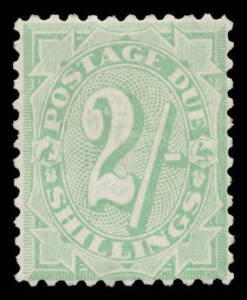 1908 High Denominations with Stroke 2/- emerald BW #D43 SG D60), well centred, Cat $1500 (£1000).