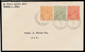 1924 (June 2) Sydney-Hay AAMC #72a cover carried by Australian Aerial Services Ltd on their new airmail service connecting Adelaide and Sydney, Cat $550+. A scarce intermediate.