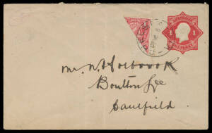 KGV "Star" 1d red Envelope with 1d red bisect tied by 'CHELSEA/18NO18/VIC' cds; KGV Sideface 1d Letter Cards "2nd AIF EMBARKING" (wharf) & "TROOPS on board TRANSPORT" (stern), both very fine unused; 4½d on 5d Registration Envelope RE16, very fine unused; 