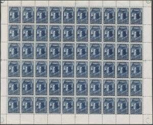 1899-1900 Pictorials 2½d indigo Tasman's Arch complete sheet of 60 (10x6) with large-part Plate Number '2' at centre-left, unmounted, Cat £1300++ (mounted).