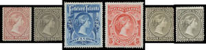 1878-1902 QV Issues on Leuchtturm hingeless pages with No Watermark set unused (the 1/- thinned), Sideways Wmk 1d x2 (one large-part o.g.) & 4d unused, '½d.' on 1d both halves (one used on piece), 1891-1902 shades complete as per the album but necessarily